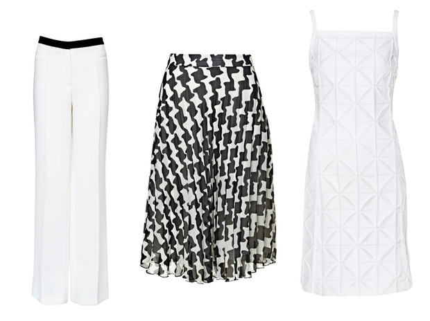 Trendy 2013 w Fashion House: spodnie Caterina, spódnica Tatuum, sukienka Max Mara / kolaż ELLE