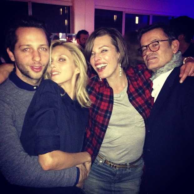 Derek Blasberg, Anja Rubik, Milla Jovovich i Stéphane Marais na przyjęciu z okazji premiery nowego numeru 25 Magazine, fot. Instagram