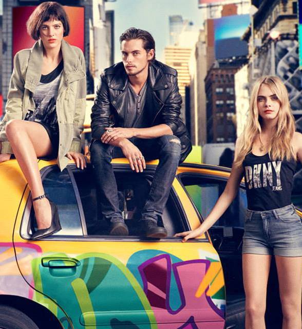 Cara Delevingne, Jourdan Dunn, A$AP Rocky dla DKNY