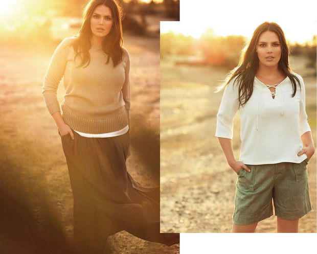 Candice Huffine w lookbooku kolekcji plus size Mango