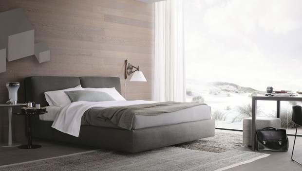 Sypialnia w neutralnych kolorach