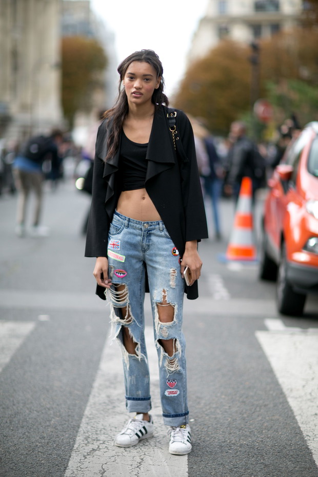 Street fashion: Modelki off duty w Paryżu