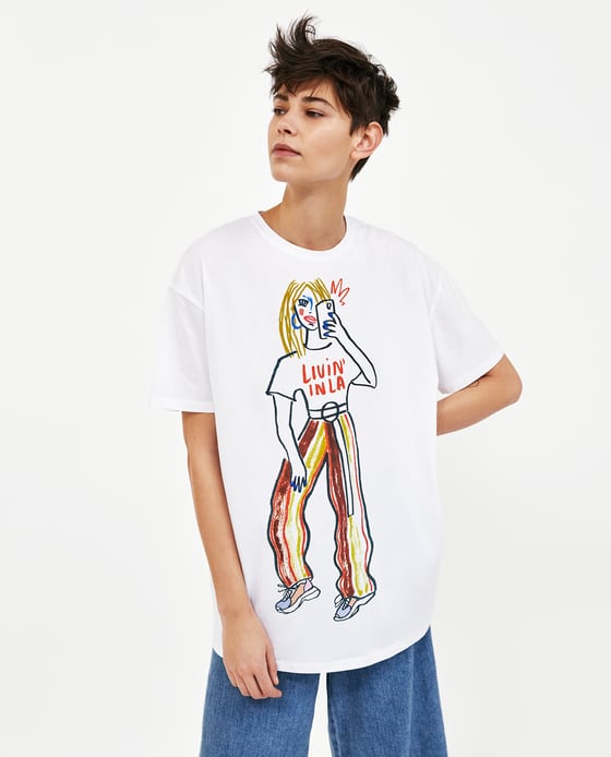 T-shirt z ilustracja Zara