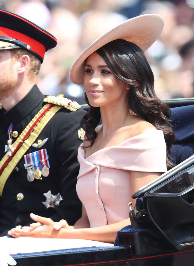 Meghan Markle, księżna Sussex na paradzie Trooping the Colour, 9.06.2018.