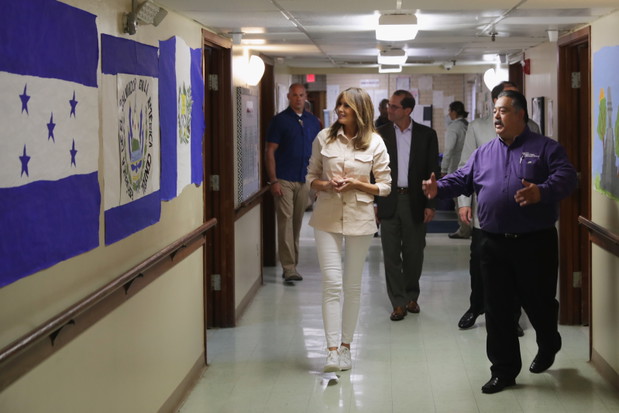 Melania Trump podczas wizyty w centrum dla imigrantów w Teksasie, 21.06.2018.