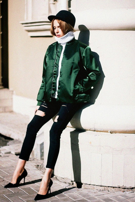 Kurtka bomber w social mediach trendy 2016