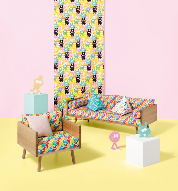 Doodle we wnętrzach - Jon Burgerman dla Kirkby Design