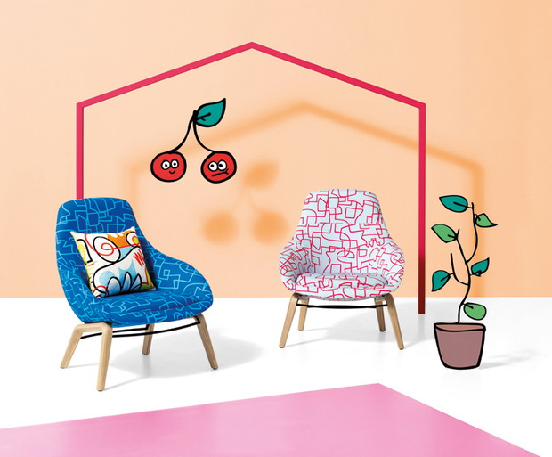 Doodle we wnętrzach - Jon Burgerman dla Kirkby Design