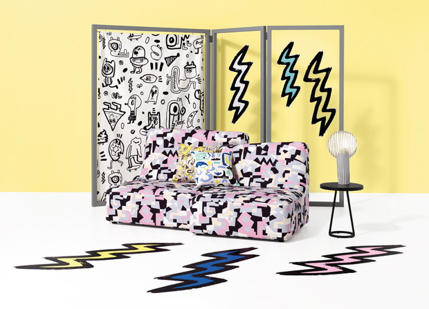 Doodle we wnętrzach - Jon Burgerman dla Kirkby Design