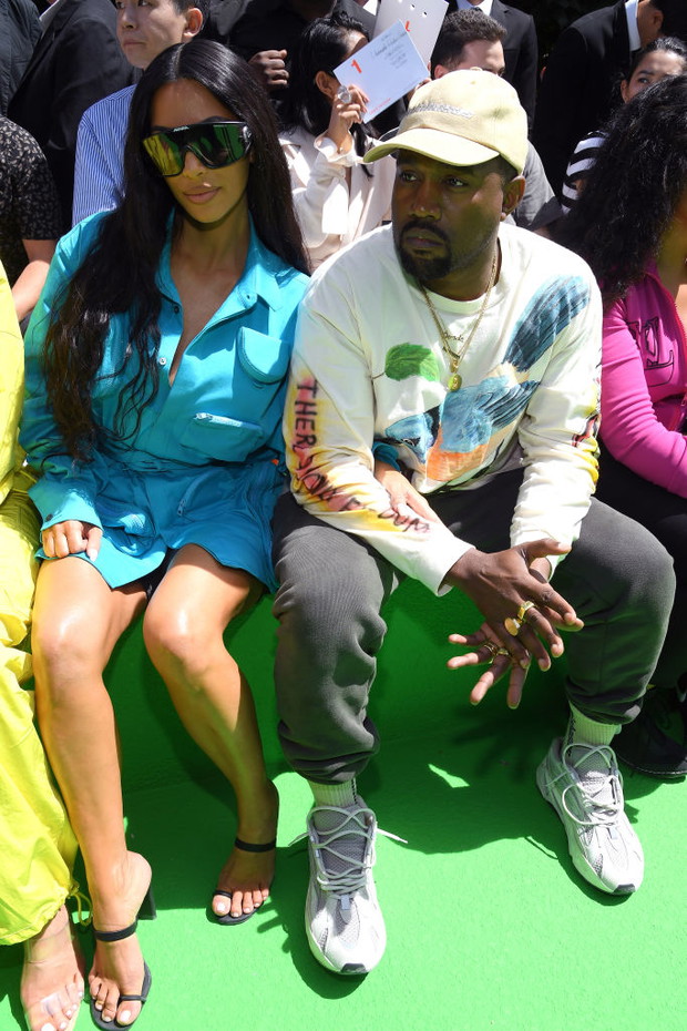 Kim Kardashian i Kanye West na pokazie Louis Vuitton