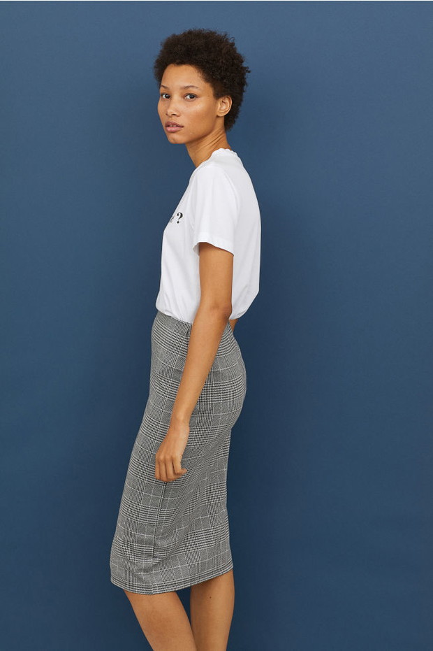 Ołówkowa spódnica w kratkę H&M