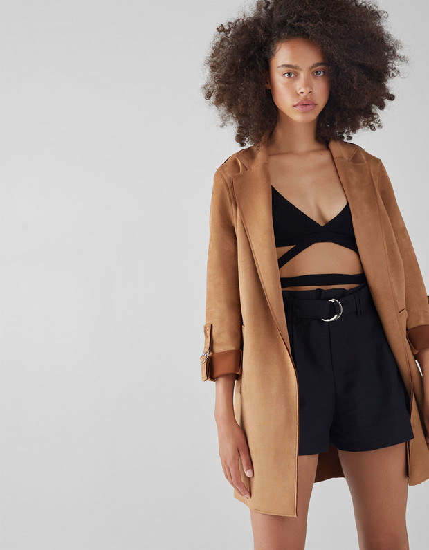 Płaszcz ze sztucznej skóry Bershka 139,00