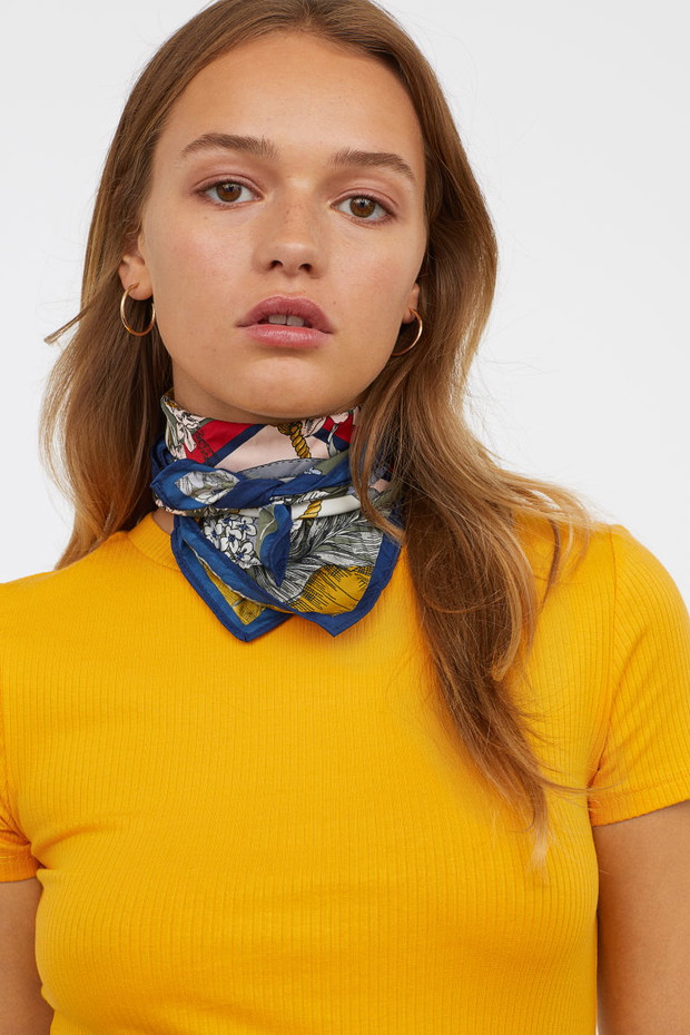 Żółty top w prążki H&M