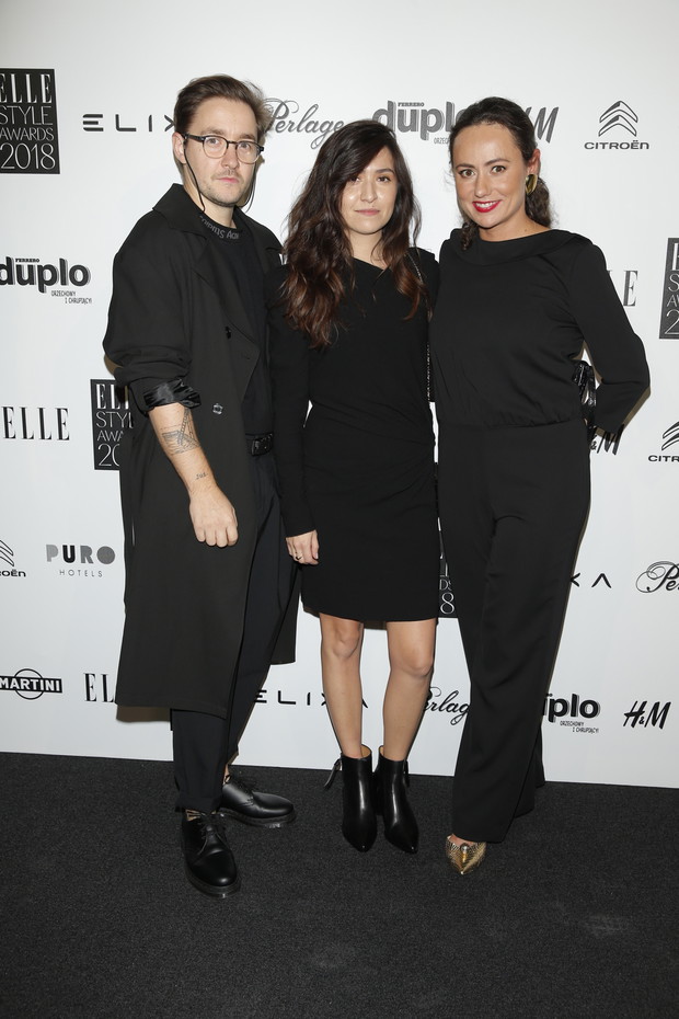 Łukasz Pik, Agnieszka Kulesza i Marta Drożdż na ELLE Style Awards 2018.