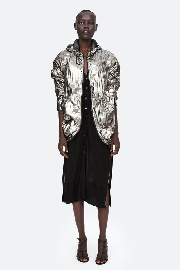 Metaliczna parka Zara