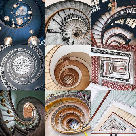 #worldneedsmorespiralstaircases - schody kręcone na Instagramie, fot. via Instagram/worldneedsmorespiralstaircases