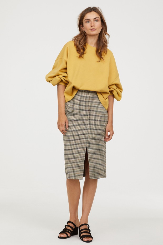 Spódnica ołówkowa w kratkę - H&M, 59,90 zł
