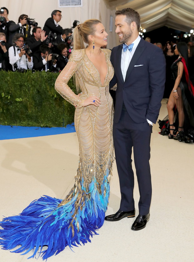 Blake Lively i Ryan Reynolds na Met Gala 2017.