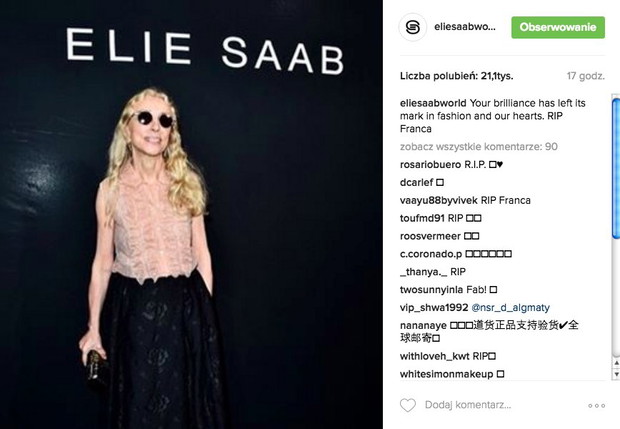 Nie żyje Franca Sozzani. Jak żegna ją branża mody?