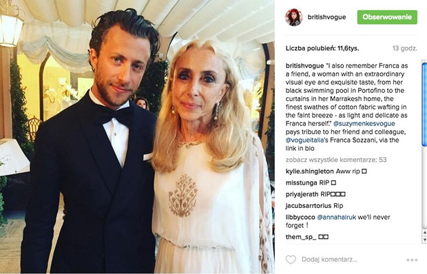 Nie żyje Franca Sozzani. Jak żegna ją branża mody?