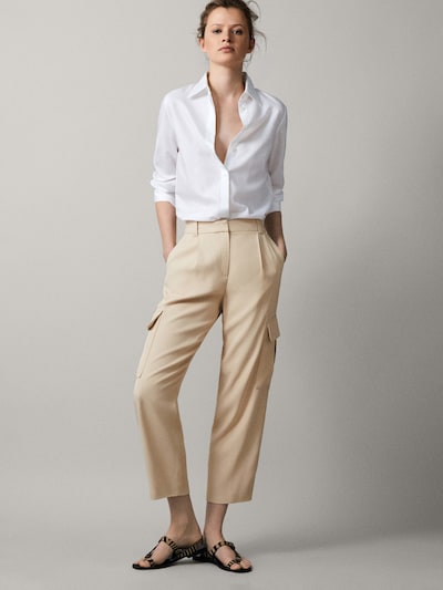 Beżowe spodnie Massimo Dutti