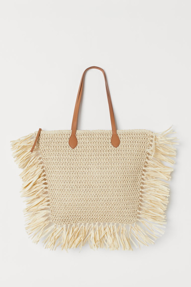 Słomkowa torba shopper - H&M, 79,99 zł