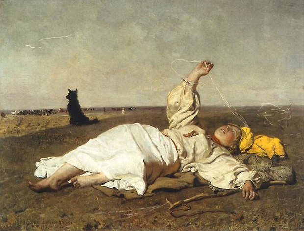 Józef Chełmoński (1849-1914), Babie lato, 1875