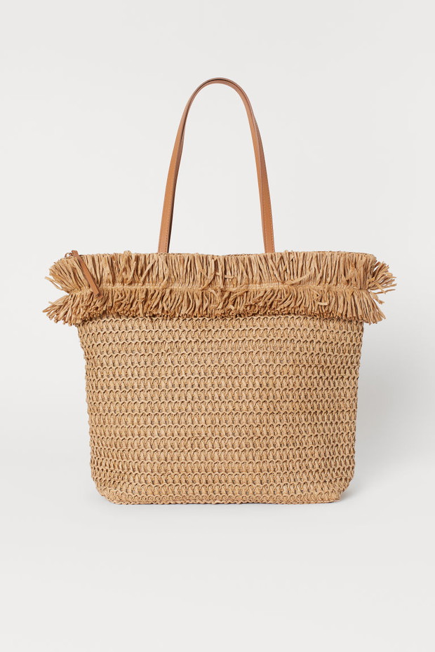 Słomkowa torba shopperka - H&M, 79,99 zł