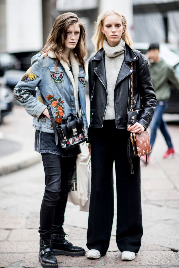 Street fashion: modelki off duty na Milan Fashion Week AW17