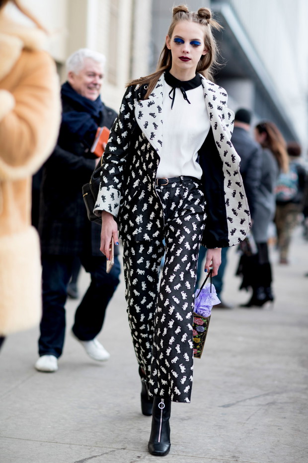 Street fashion: modelki off duty na New York Fashion Week AW17