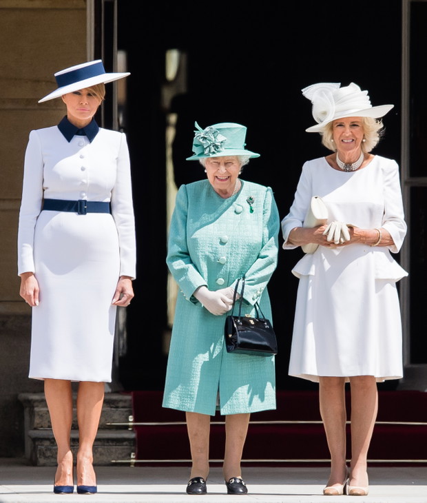 Melania Trump, królowa Elżbieta i księżna Kornwalii, 3.06.2019.