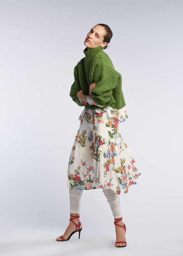 Zielony wełniany sweter Isabel Marant Pre-Fall 2017