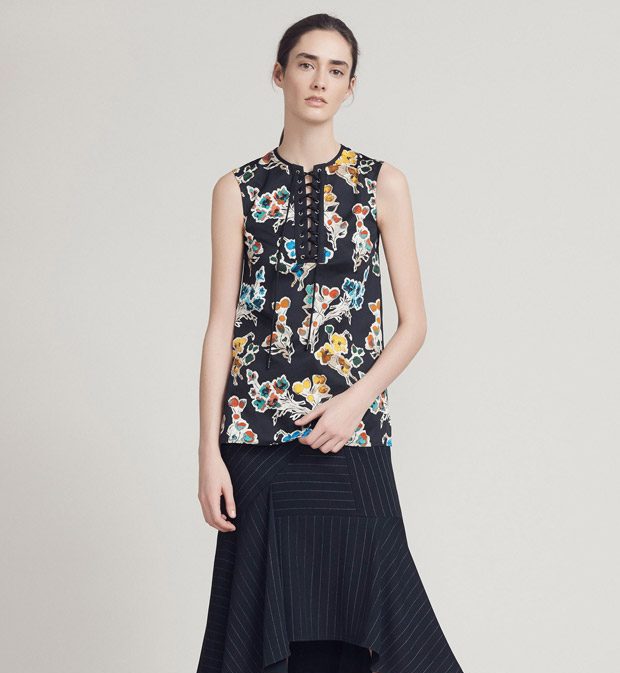 Asymetryczna spódnica z falbanką Jason Wu Pre-Fall 2017