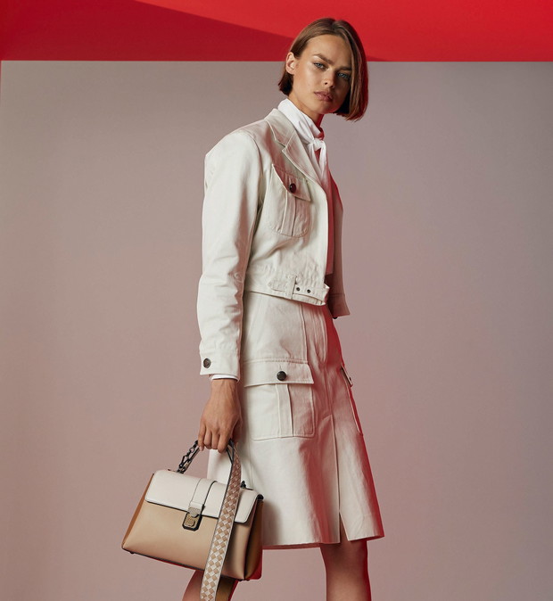 Biała garsonka Bottega Veneta Resort 2018