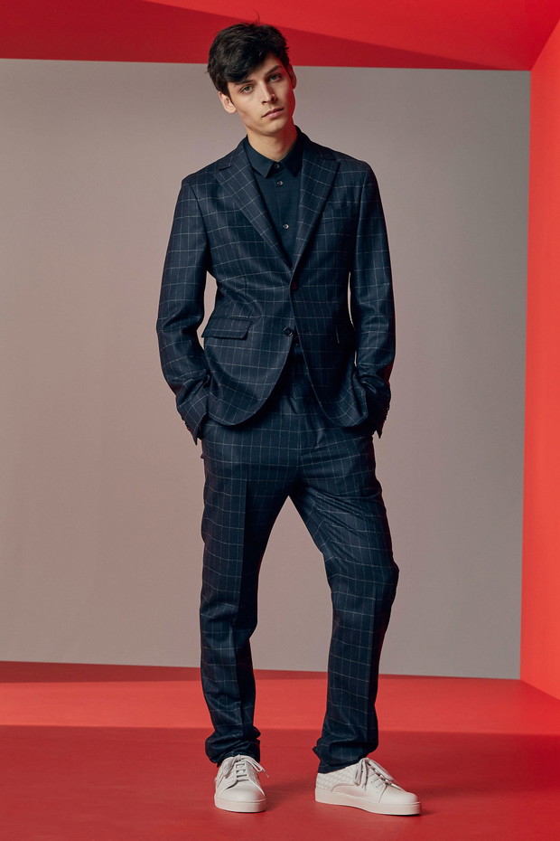 Czarny garnitur Bottega Veneta Resort 2018