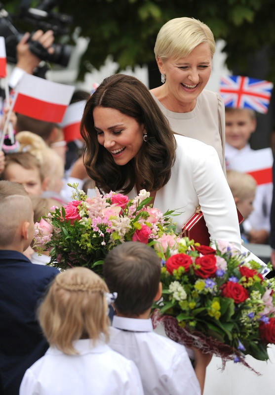 Księżna Kate i Agata Kornhauser-Duda podczas wizyty w Warszawie, 17
