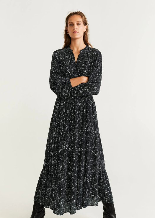 Długa sukienka w grochy - Mango, 229,90 zł