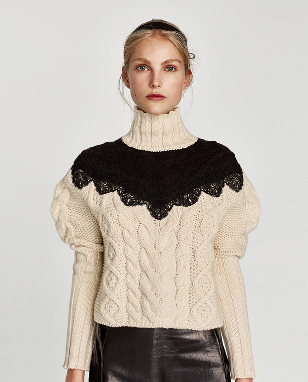 Sweter z warkoczem Zara