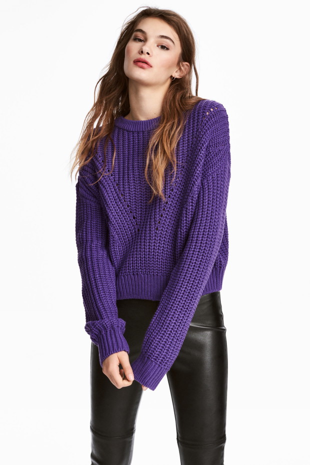 Fioletowy sweter H&M