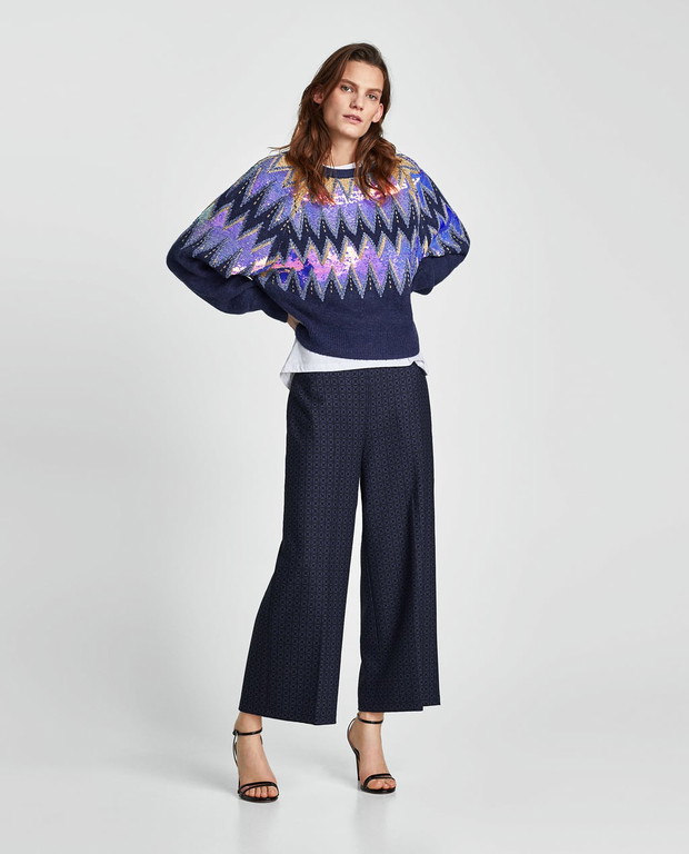 Fioletowy sweter Zara