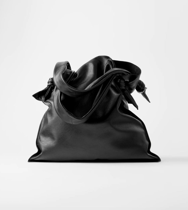 Wyprzedaż Zara 2020: SKÓRZANA TORBA TYPU SHOPPER Z WĘZŁAMI 299,00 PLN, teraz 199,00 PLN