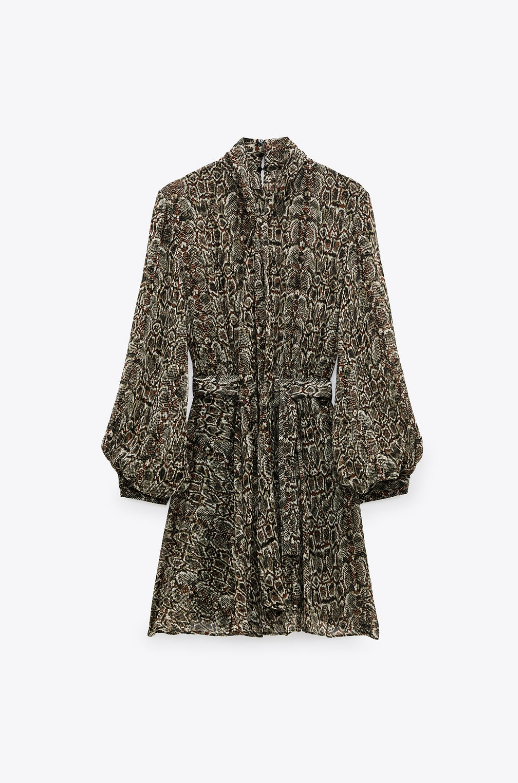 Sukienka w wężowy print - Zara - 199 zł