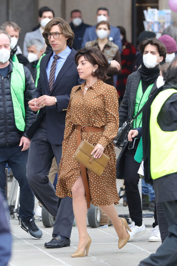 Lady Gaga i Adam Driver na planie ,,House of Gucci