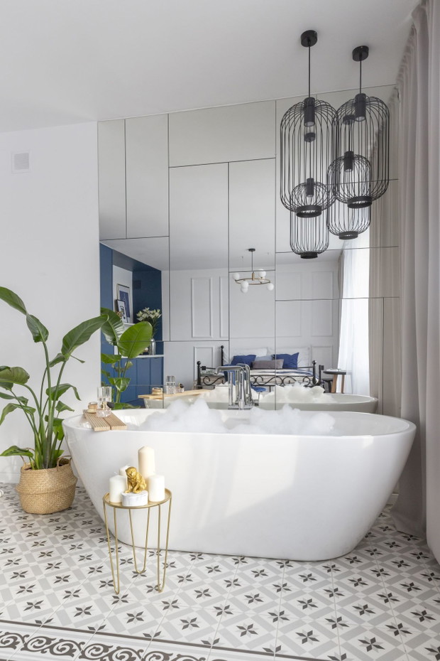Warszawska kawalerka w błękicie, projekt i realizacja: Pracowania Architektury Wnętrz Decoroom