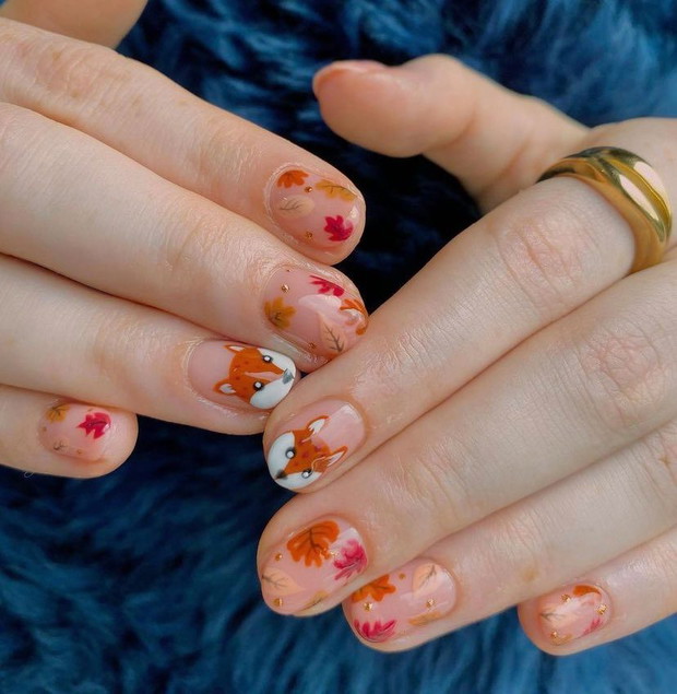 Liście na paznokciach, czyli prosty jesienny manicure