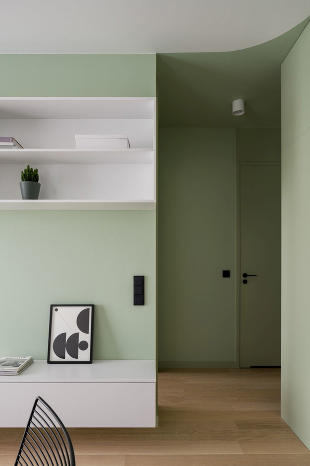 Mieszkanie z pistacjową zielenią, projekt: 3XEL Architekci