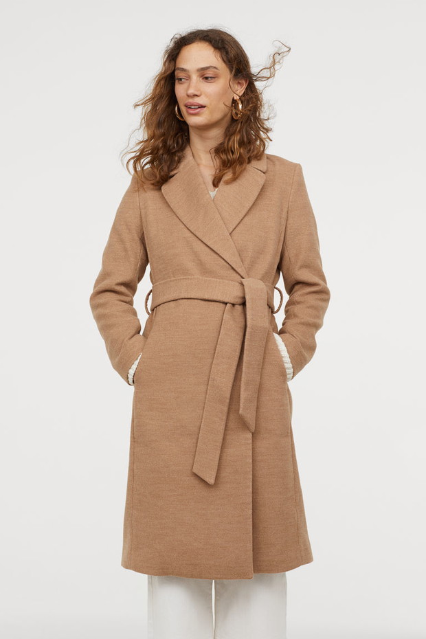 Beżowy płaszcz H&M