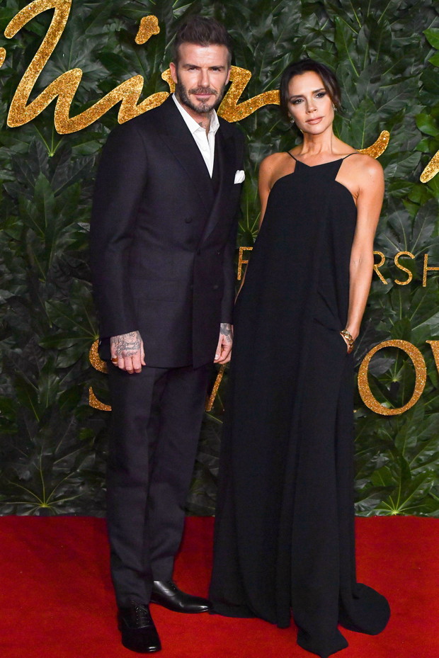 David Beckham i Victoria Beckham na Fashion Awards 2018.
