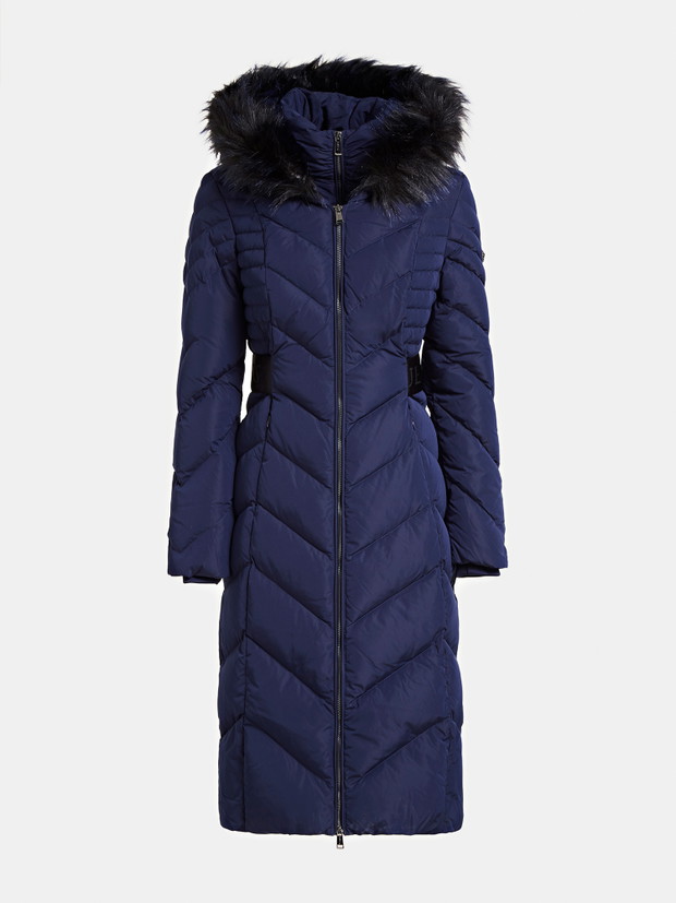 Długa kurtka puchowa z kapturem Guess Winter Essentials