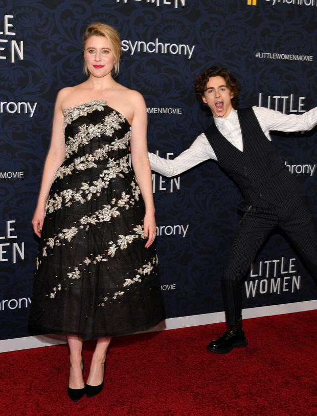 Greta Gerwig i Timothee Chalamet na premierze Little Women w Nowym Jorku.
